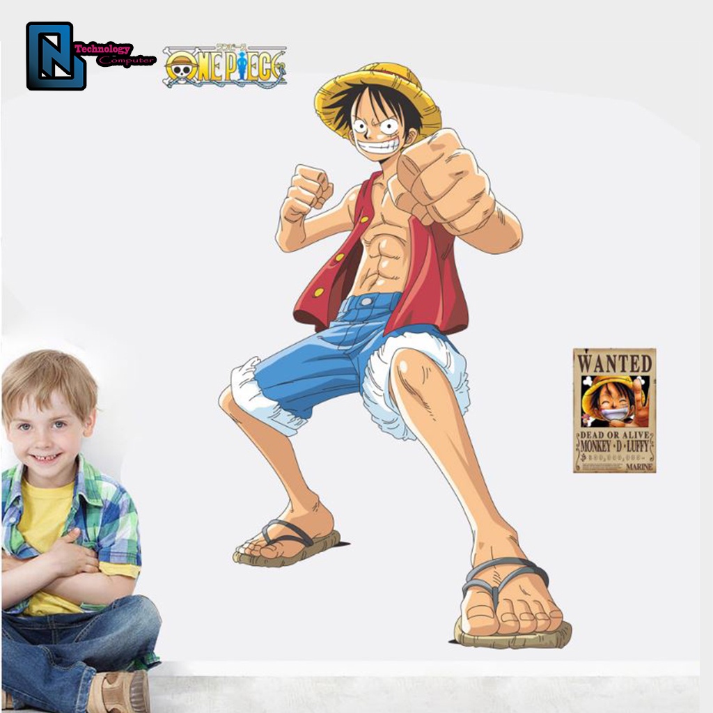 Dán Decal 3d One Piece Luffy Hình Nhân Vật Hoạt Hình