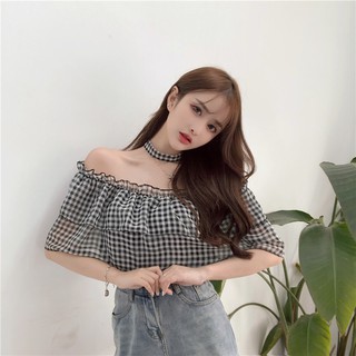 áo trễ vai chocker mặc 2 kiểu