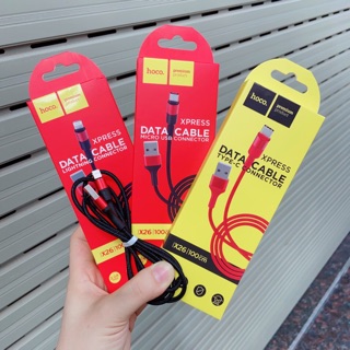 [Chính Hãng] Cáp sạc Hoco X26 bọc dù chống đứt, hỗ trợ sạc nhanh chân Iphone lightning, Samsung Oppo Micro Usb, Type C
