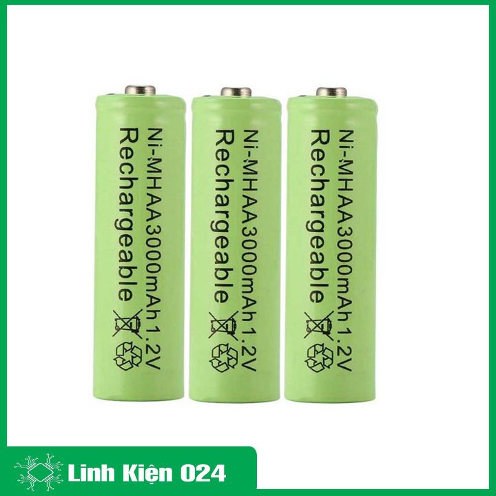 Pin sạc Ni-MH AA điện áp 1.2V dung lượng lớn 1800mA/3000mA/3800mA tùy chọn (giá/1viên)