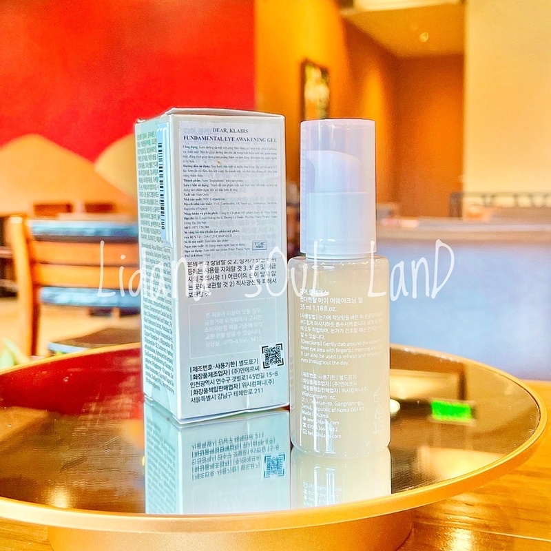 Kem dưỡng mắt dạng gel giảm thâm, mờ nếp nhăn, xoá bọng mắt Klairs Fundamental Eye Awakeing Gel Hàn Quốc