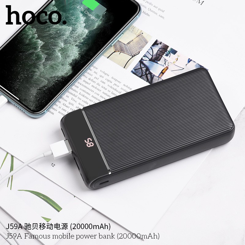 [CHÍNH HÃNG] Sạc Dự Phòng Hoco J59 10000mAh Hỗ Trợ Sạc Nhanh 2 Cổng Cho Iphone, Samsung, Oppo, Xiaomi, Airpods