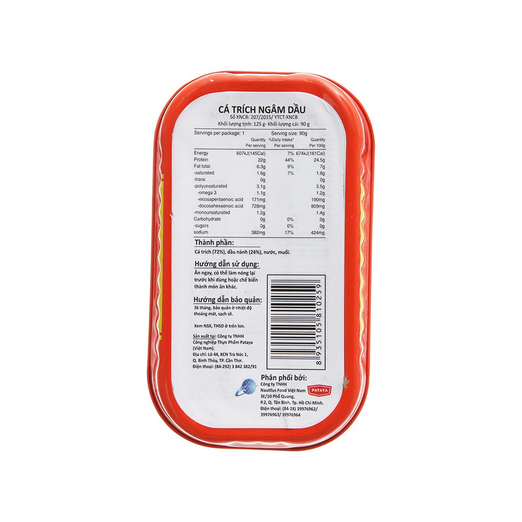 [125g] (Hộp vuông) Cá trích ngâm dầu [VN] SEA CROWN Sardines in vegetable oil (halal) | BigBuy360 - bigbuy360.vn