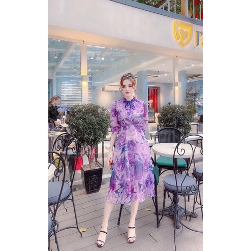 Đầm Thiết Kế Hoa Voan