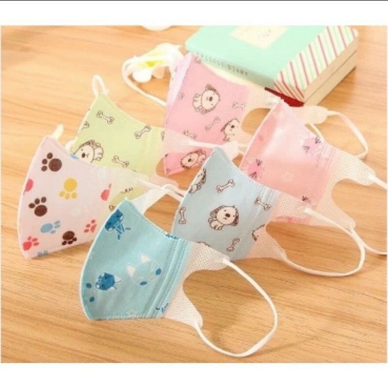 Set 5c khẩu trang 3D nhiều họa tiết cute cho bé yêu 3 tháng đến 4 tuổi