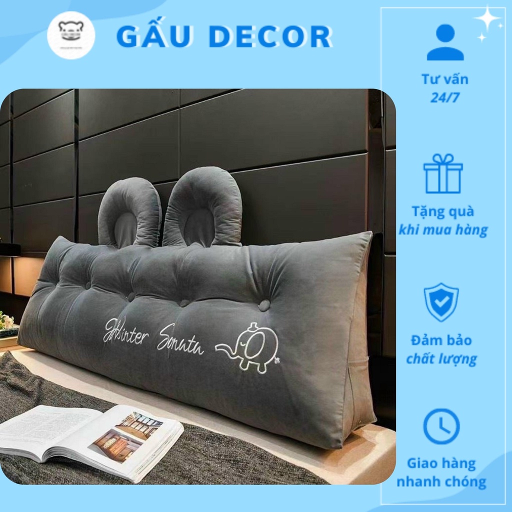 Tựa đầu giường, táp gối tựa đầu và lưng kê đầu giường đính khuy size 1m5- 1m8