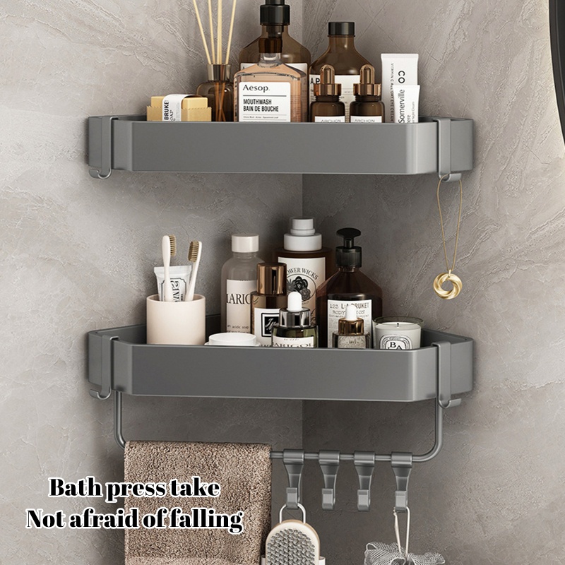 QQ Giá Đỡ Dầu Gội Gắn Góc Tường Đa Năng Tiện Dụng Cho Phòng Tắm