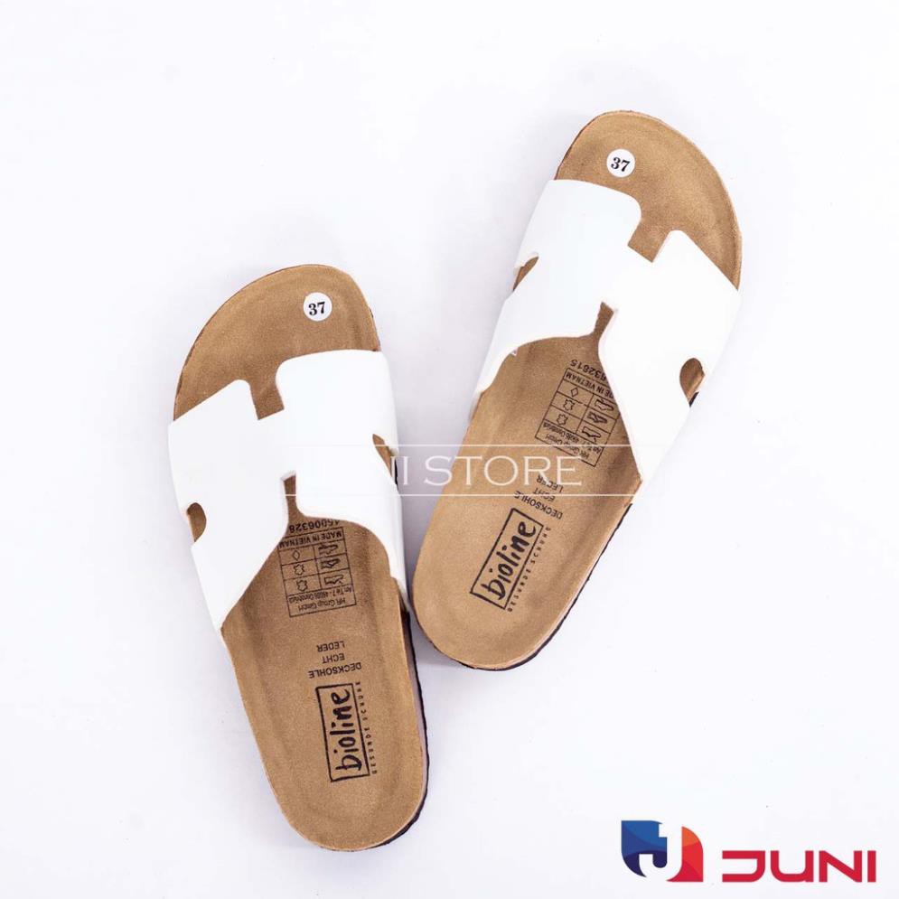 [DA PU-CHỐNG NƯỚC] PU04- Dép sandal chữ H Unisex da PU, đế trấu Bioline Birken - Xuất khẩu châu Âu - Juni Store