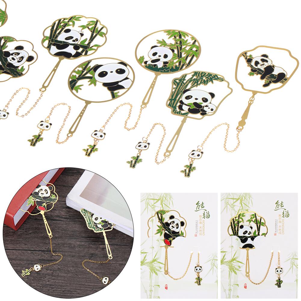 CHOOKEY Thẻ Đánh Dấu Trang Sách Bằng Đồng Thau Hình Gấu Trúc Tua Rua Phong Cách Trung Hoa