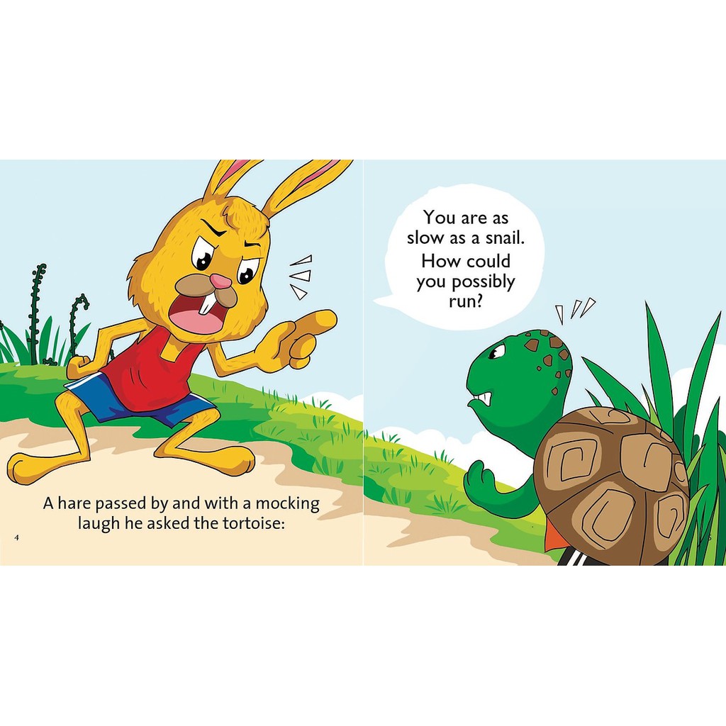 Sách -  The hare and the tortoise ( Best fables for kids) Truyện tranh đơn ngữ cho thiếu nhi - 8782168541091