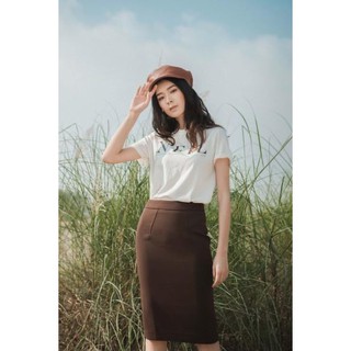 Chân váy màu xanh đen, nâu xẻ sau Elise