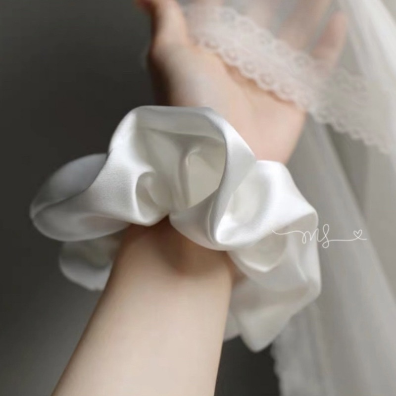 [Handmade] Dây cột tóc scrunchies vải phi bóng hot trend dành cho bạn nữ nhiều màu sắc