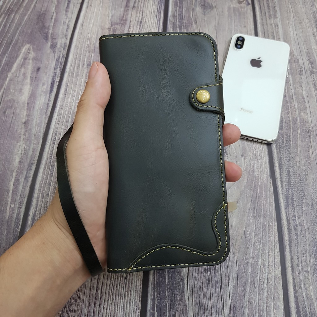 Bao da iPhone XS Max / XS da bò dạng ví cao cấp ( có dây ) | BigBuy360 - bigbuy360.vn