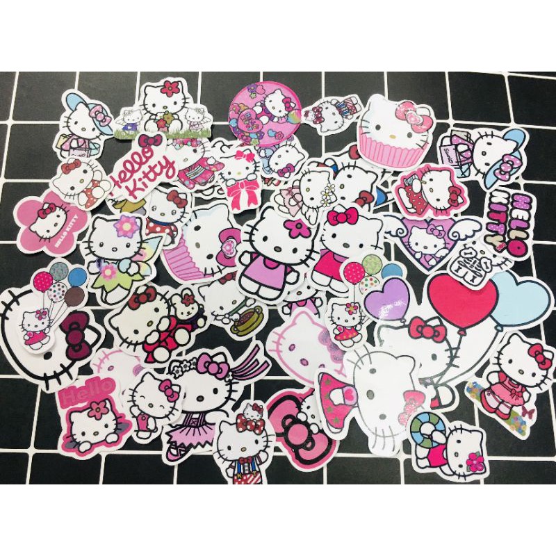 Bộ 10 - 50 sticker hello kitty decal chống nước
