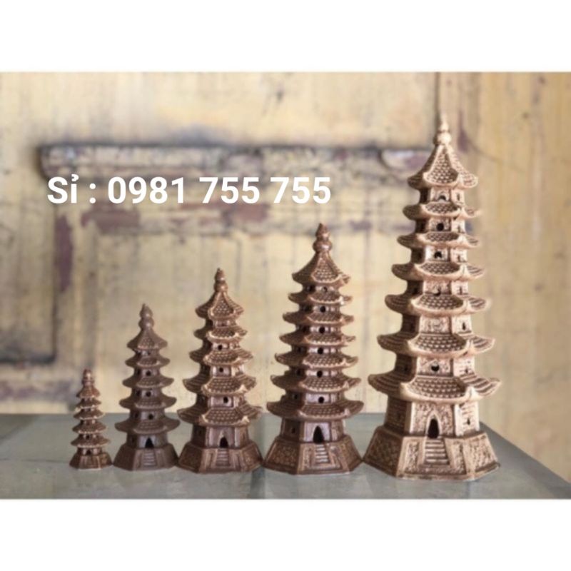 Tháp chùa nhỏ -( Sỉ ) Phụ kiện trang trí tiểu cảnh, hòn non bộ
