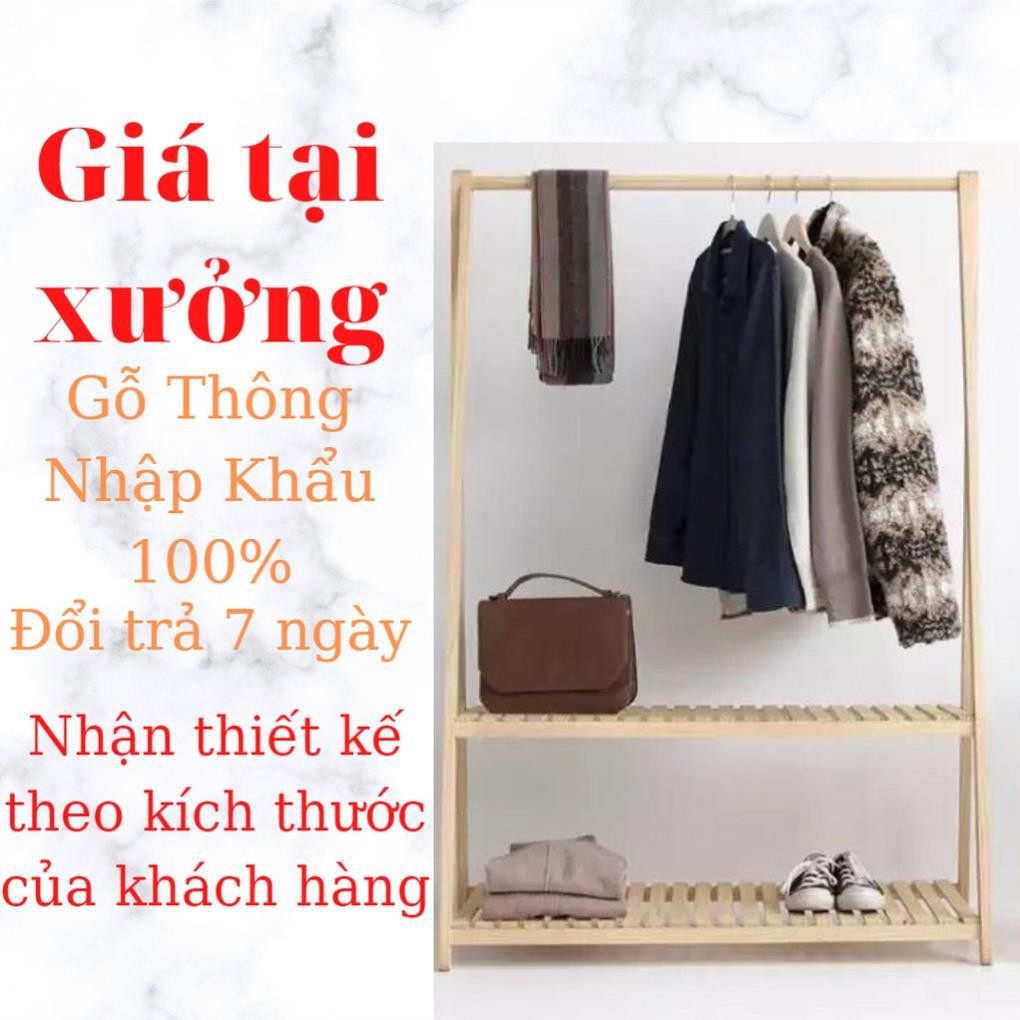 (Giá Xưởng) Giá Treo Quần Áo Giá Rẻ Bằng Gỗ Thông