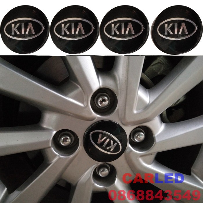 Bộ 4 logo KIA ốp lazang ô tô các loại xe 56mm