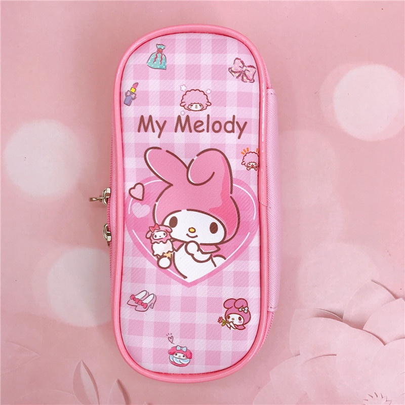 SANRIO Túi Da Pu Hai Khóa Kéo Sức Chứa Lớn Họa Tiết hello kitty