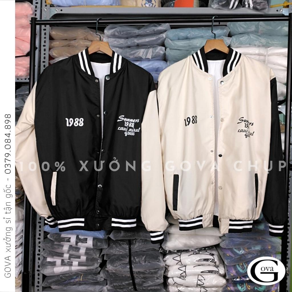 Áo Khoác Bomber 1983 Chất Dù 2 Lớp Nam Nữ Form Rộng Unisex, Áo Gió Chống Nắng Ulzzang GOVA