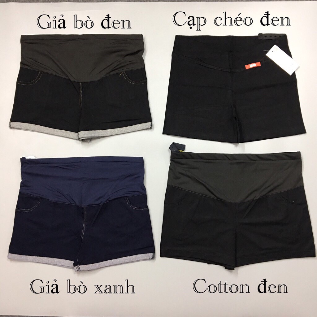 (Xả kho) Quần sooc bầu co giãn (có đáp bụng)
