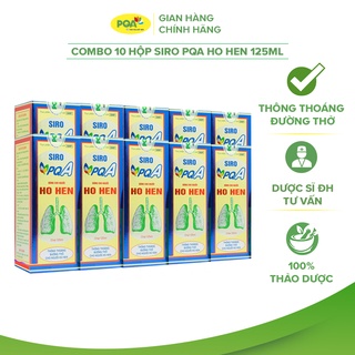 Combo 10 Hộp Siro Ho Hen PQA Thành Phần Từ Thiên Nhiên, Hỗ Trợ Thông Thoáng Đường Thở Cho Người Ho Lâu Ngày 125ml
