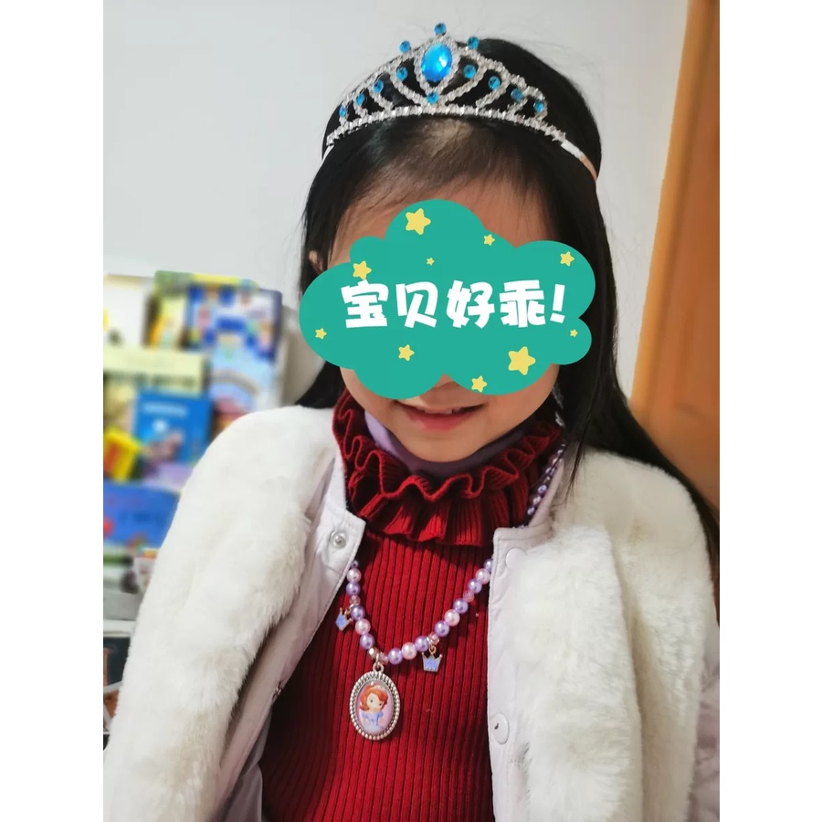 Kẹp Tóc Hình Vương Miện Công Chúa Elsa Đính Pha Lê Nhiều Màu Xinh Xắn Cho Bé Gái