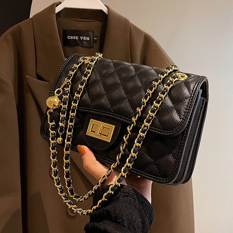 Túi Đeo Chéo Hình Vuông Nhỏ Đính Kim Cương Giả Dễ Phối Đồ Thời Trang Cho Nữ