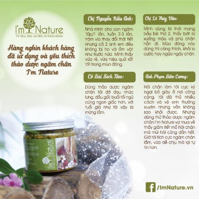 Thảo Dược Ngâm Chân⚡CHÍNH HÃNG⚡ Thảo dược ngâm chân I'm Nature - thông khí giải độc giảm đau nhức và chống phù nề