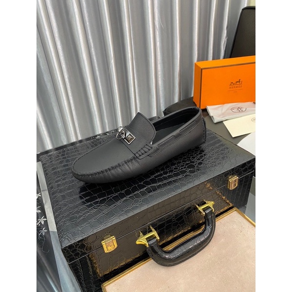 giày lười da nam đế đinh da bò nhập khẩu cao cấp dễ đi hermes HM