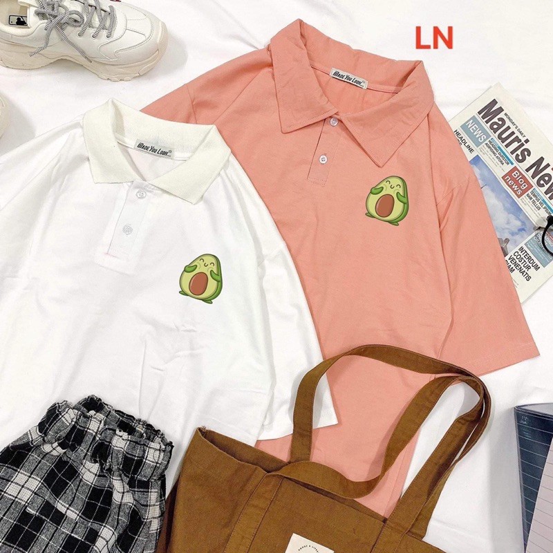 Sét áo polo bơ xanh + quần kẻ TH6