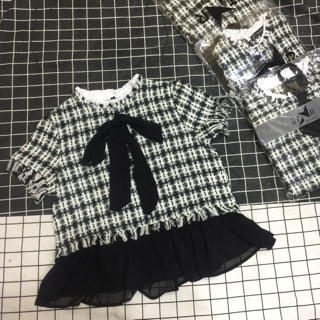 Áo kẻ nơ zara xuất