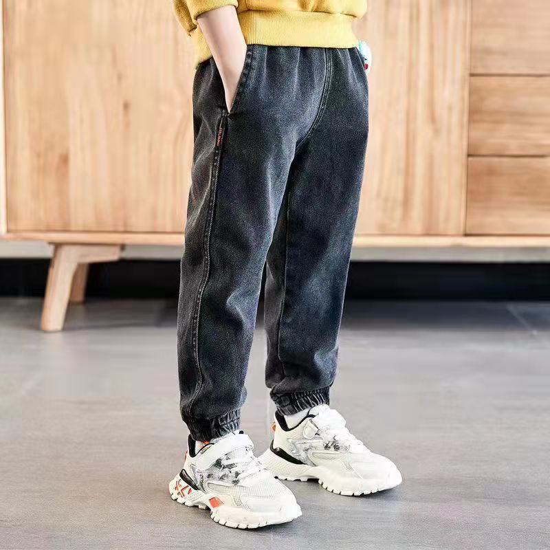 Quần jean lót lông cừu dày giữ ấm mùa đông thời trang 2021 dành cho bé trai