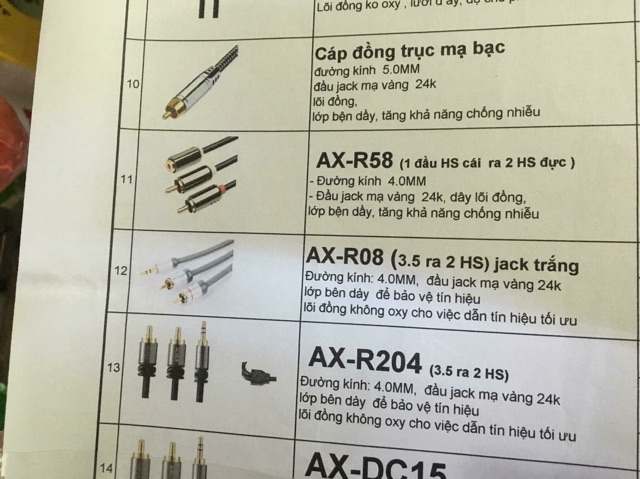 Dây tín hiệu 3,5 ra 2 rca hoa sen - av nhập khẩu từ 1 mét đến 10 mét