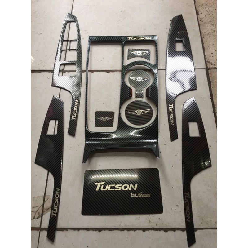 Ốp nội thất Tucson 2016- 2021 4 Mầu: Vân Gỗ Carbon Vân Đá Titan Phụ kiện trang trí dán xe hyundai 2017 2018 2019 2020