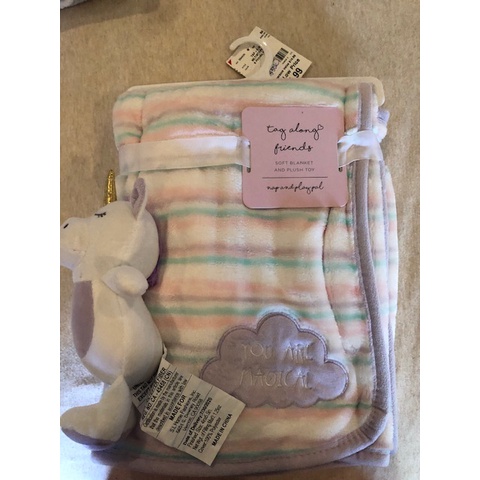 Chăn Em Bé - Tag along friends - soft baby blanket & plush toy (unicorn/purple/multi)