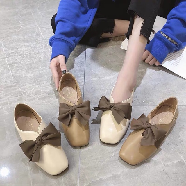 Giầy đế bệt thắt nơ