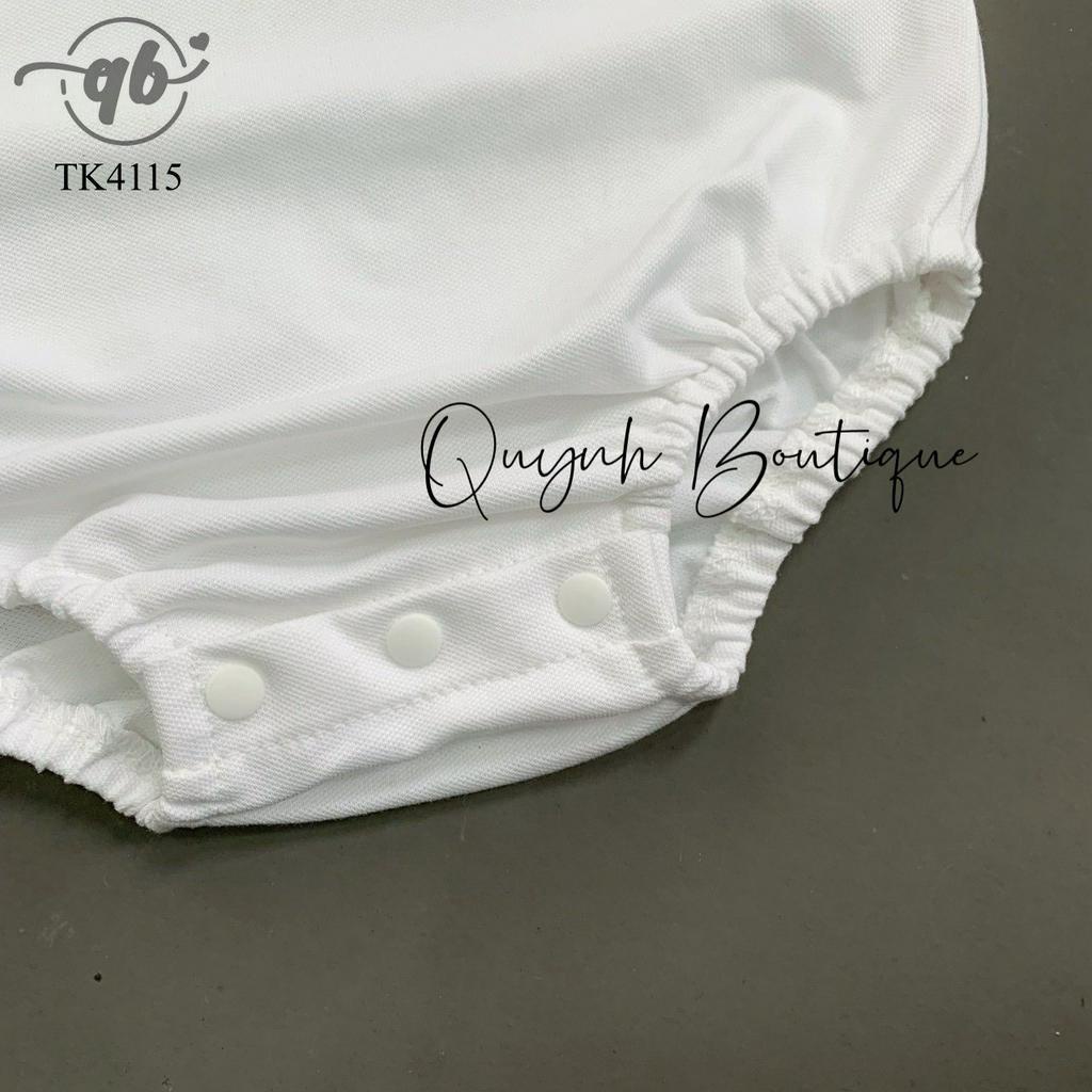 Body Polo Trắng Viền Cổ Pogo QB Quần Áo Trẻ Em Quỳnh Boutique