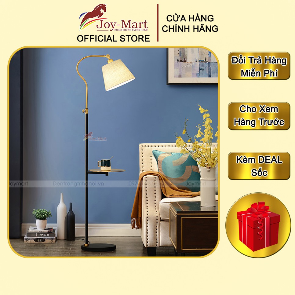 Đèn Cây Đứng ❤ JOYMART ❤ Đèn Sàn Phòng Khách Kèm Đế Bàn Trà Sang Trọng ML5118