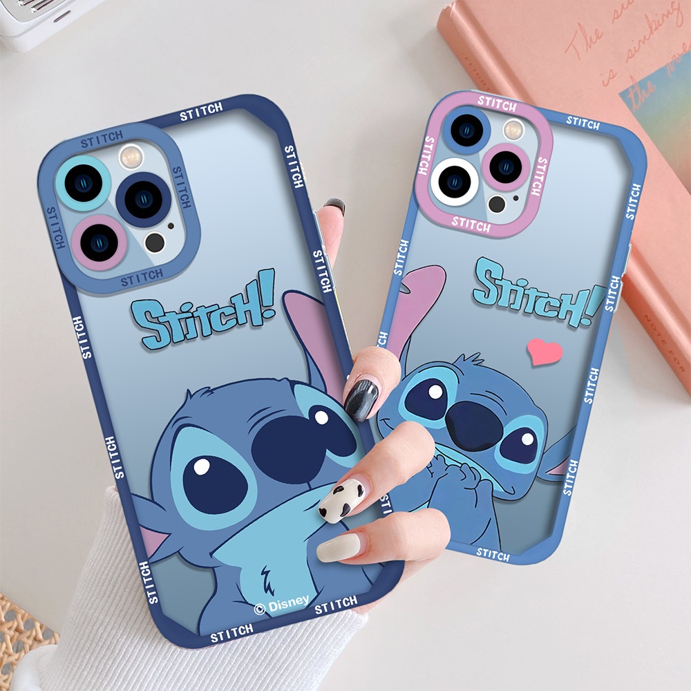 Ốp điện thoại TPU mềm họa tiết hoạt hình Stitch đôi mắt thiên thần bảo vệ cho iPhone 7 8Plus X XS Max XR