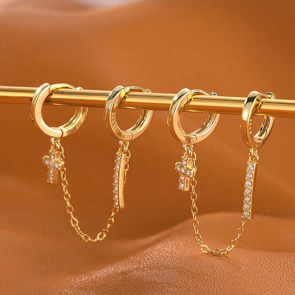 Khuyên Tai Vòng Đôi Bằng Đồng Phong Cách Hàn Quốc Tinh Tế Cho Nữ