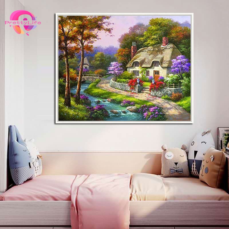 Bộ tranh đính đá 5D họa tiết độc đáo kích thước 40x30cm DIY dùng trang trí