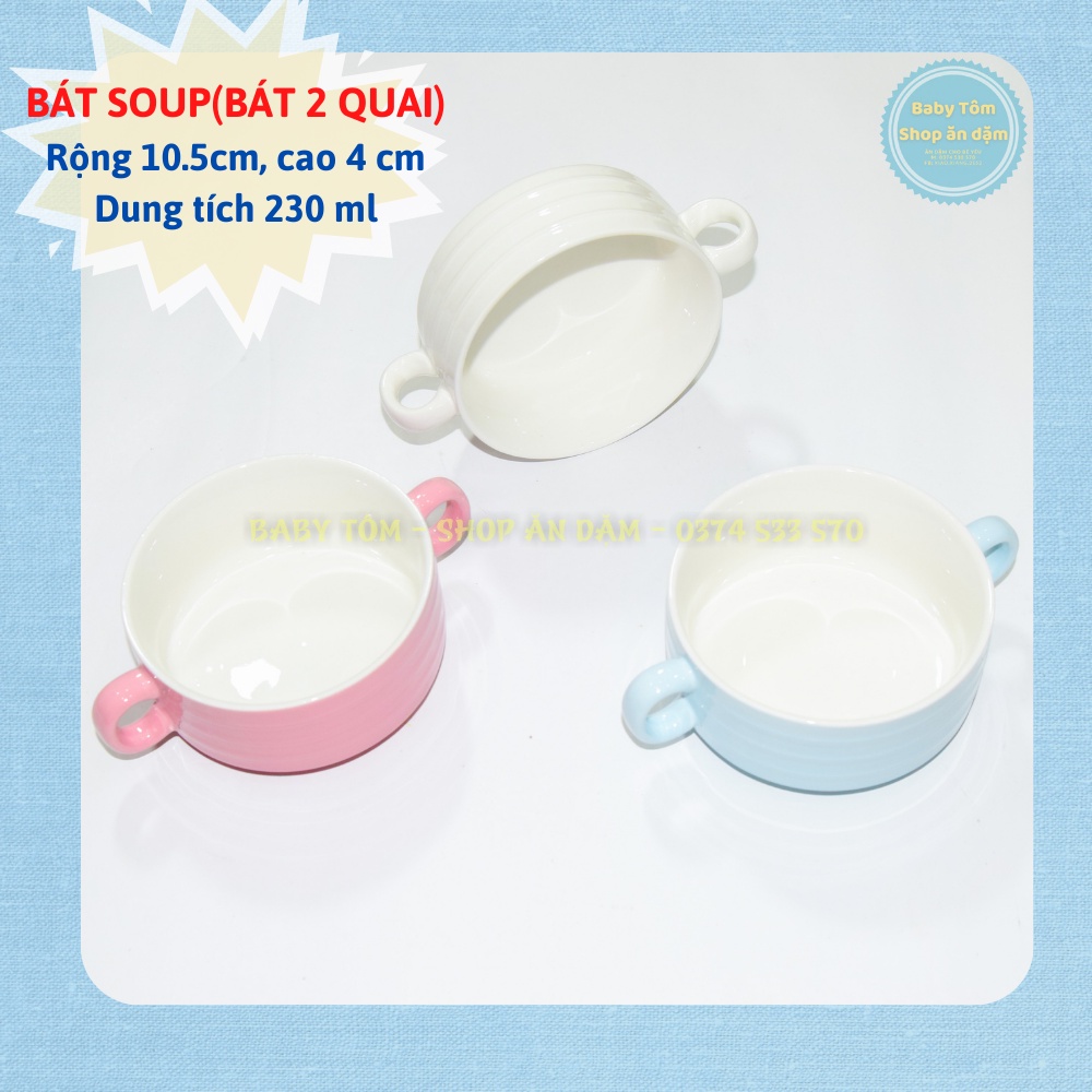 Bát ăn dặm gốm sứ hai quai 230ml NPP Baby Tôm