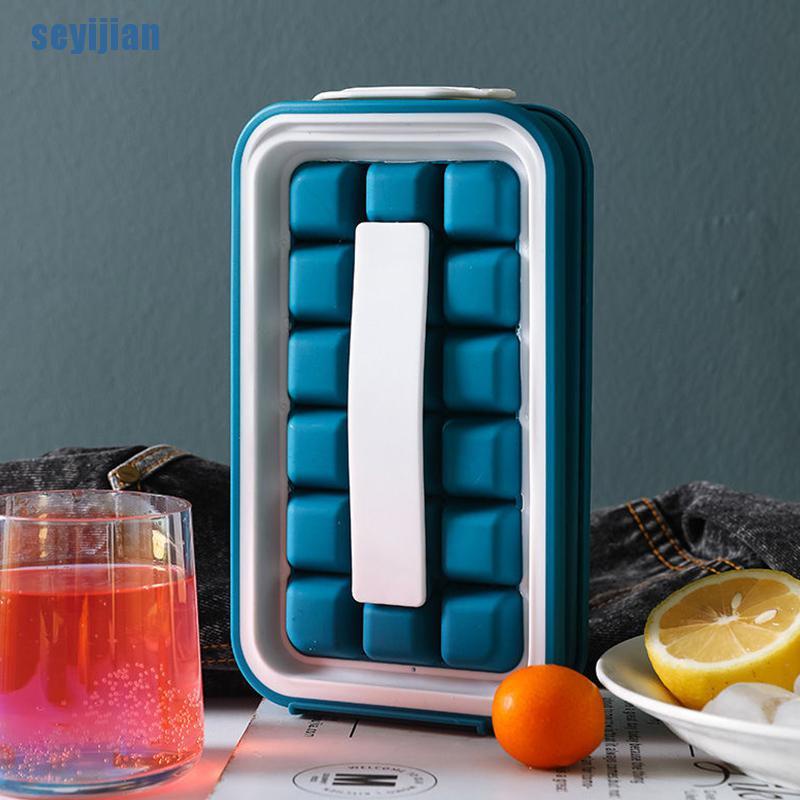 Khay Silicone Làm Đá Viên 2 Trong 1 Có Thể Gấp Gọn Tiện Lợi