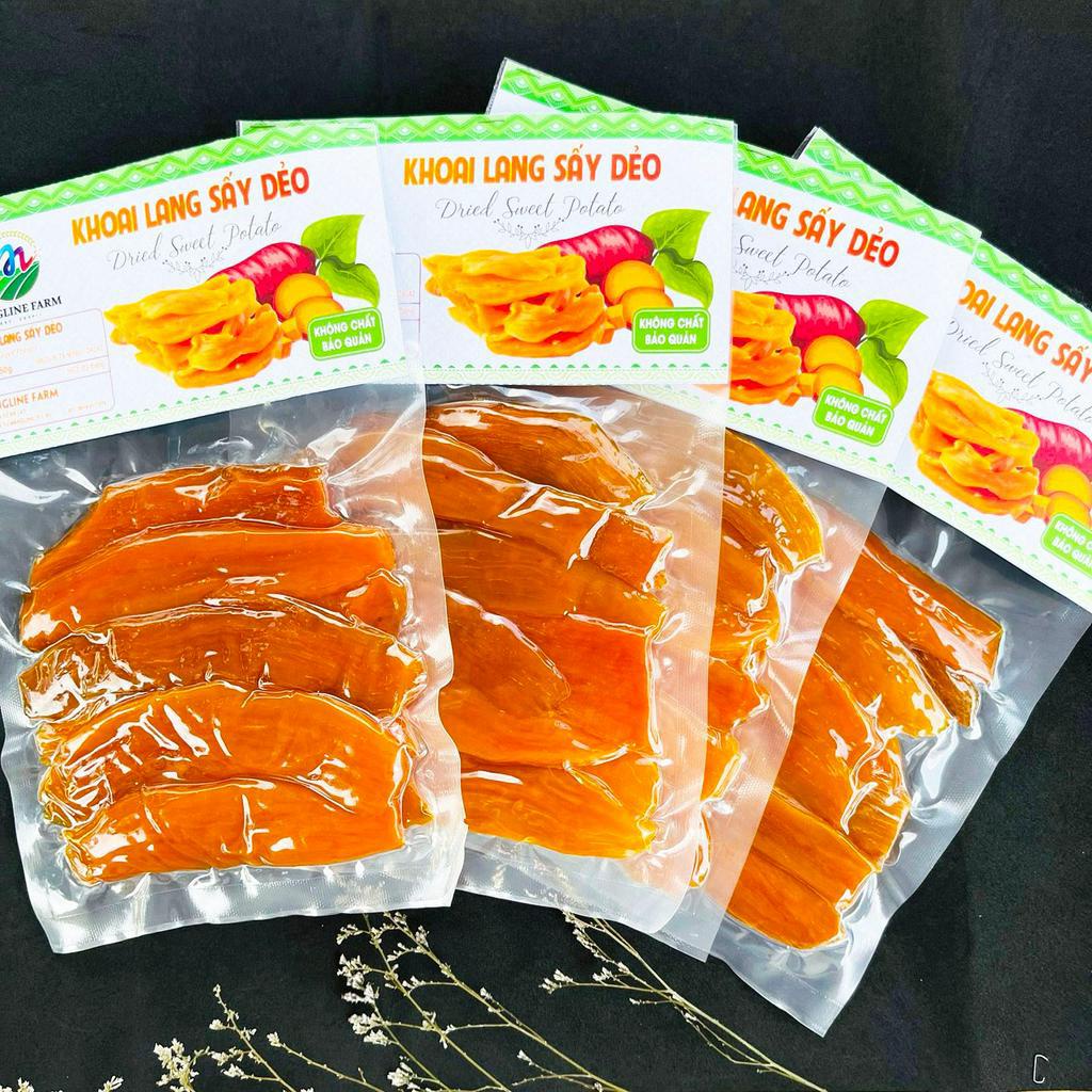 Bộ 2 gói khoai lang sấy dẻo không đường Mangline Farm Đà Lạt 250g đồ ăn vặt giảm cân hiệu quả thơm ngon đặc sản Đà Lạt