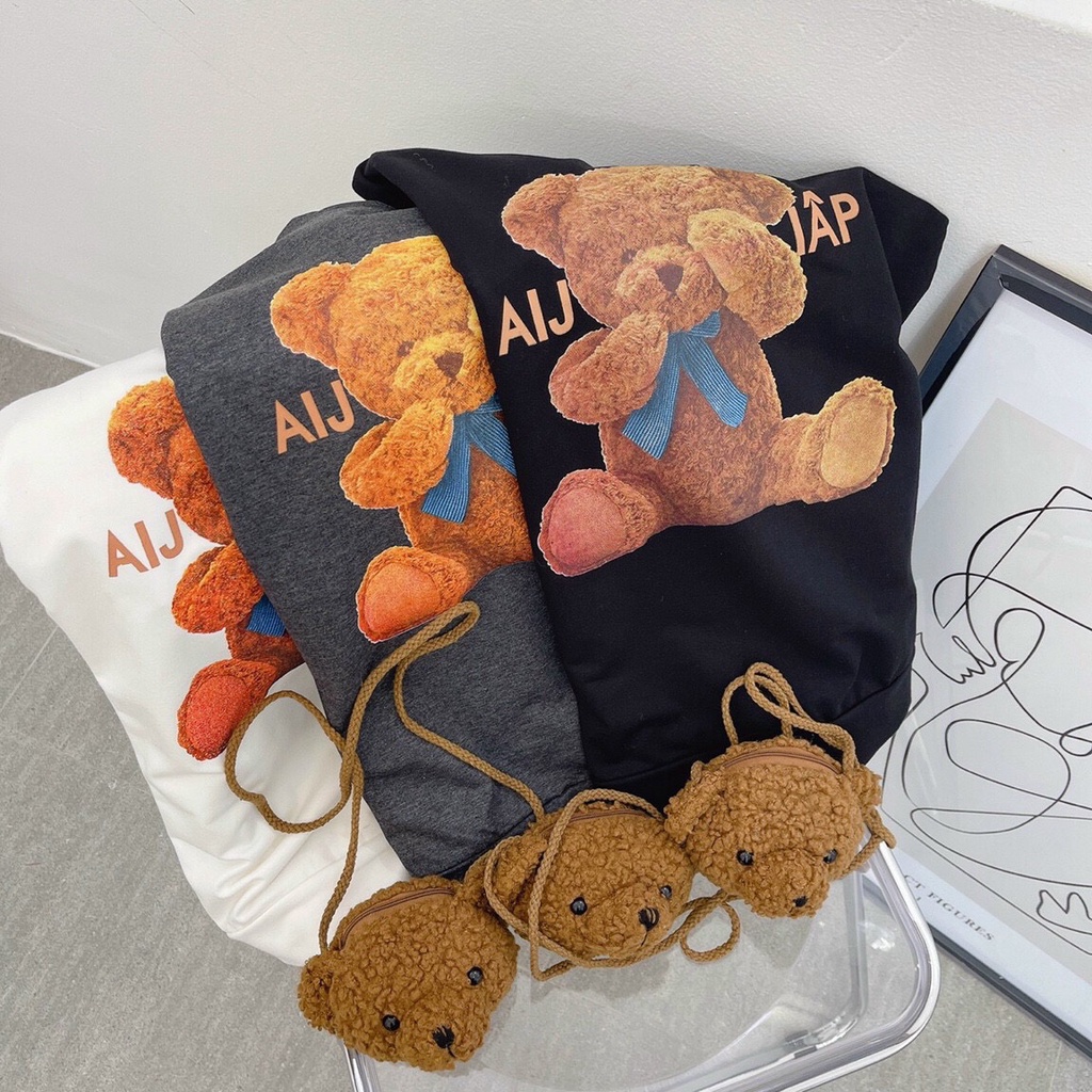 Áo sweater gấu 3màu cực cute