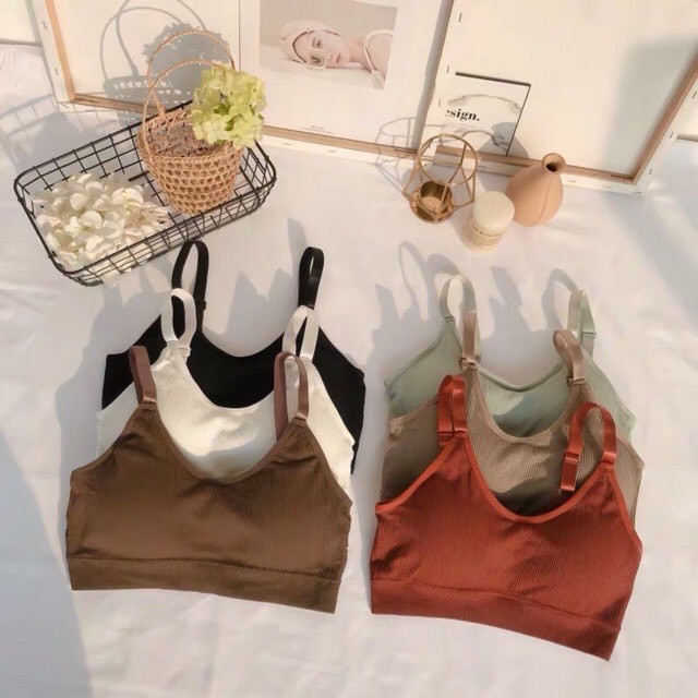 Áo bra cotton gân tăm co dãn tập gym đa năng ms8807