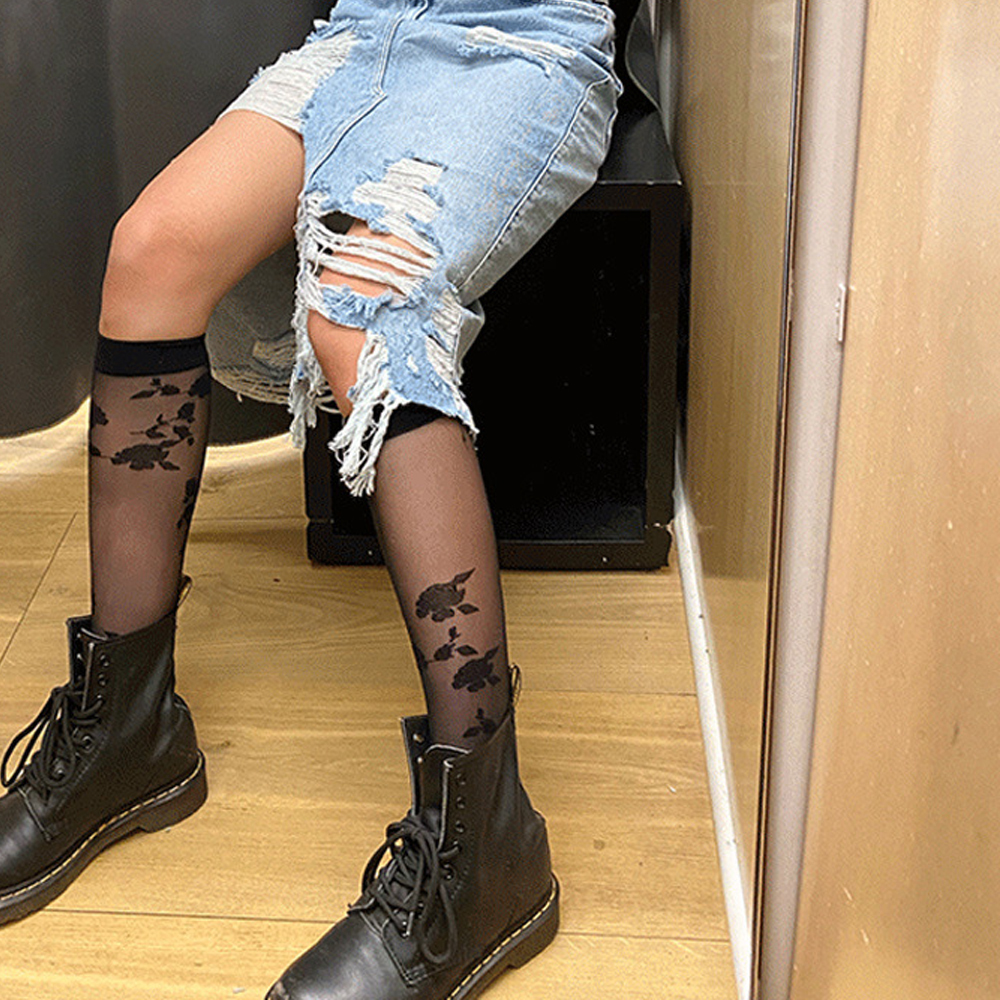 Vớ ren vải ngang ống chân dành cho nữ hóa trang lolita