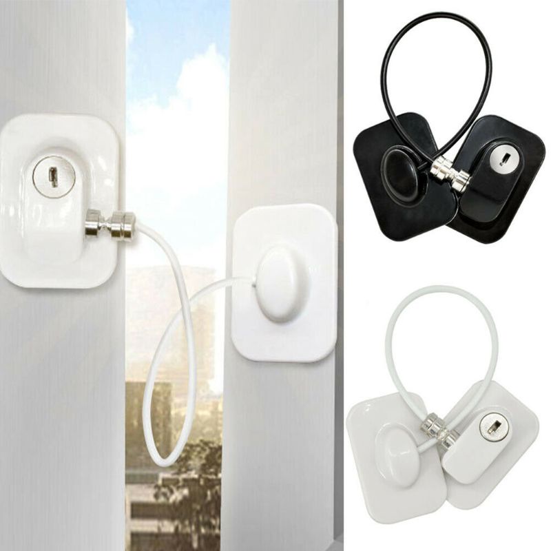 Khóa Cửa Tủ Lạnh Tự Dính Không Cần Khoan Bảo Vệ An Toàn Cho Bé