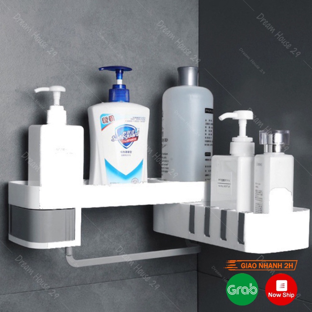 Kệ Nhà Tắm Đựng Đồ Đa Năng Nhựa ABS Cao Cấp 2 Tầng - Kệ Đựng Đồ Nhà Tắm Có Móc Treo Chắc Chắn,Ngăn Kéo Đựng Đồ Tiện Lợi