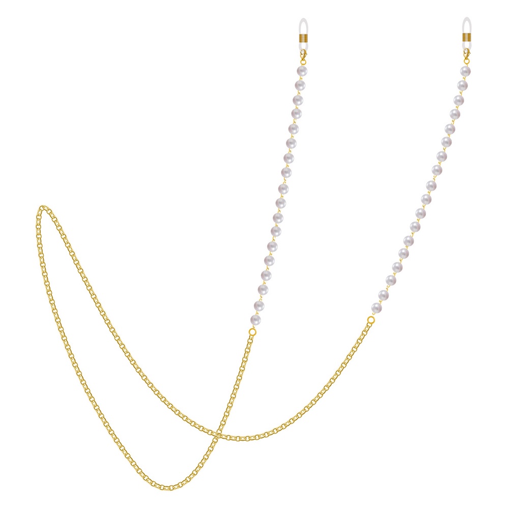 Dây đeo mắt kính chống trượt đính ngọc trai giả thời trang